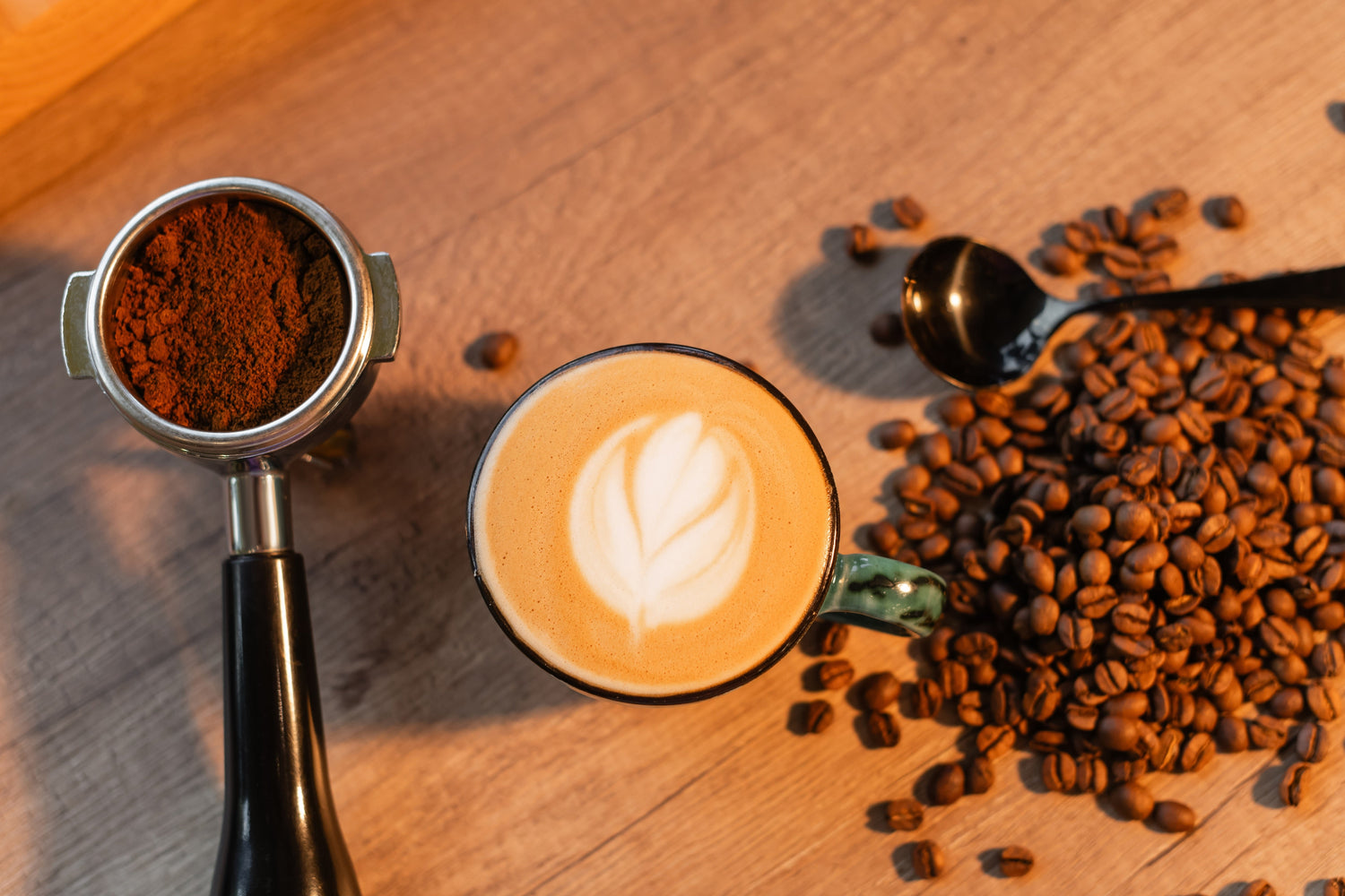 freshly roasted coffee beans